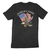 Asbury Park Eagle Flag T-Shirt in Black - back view