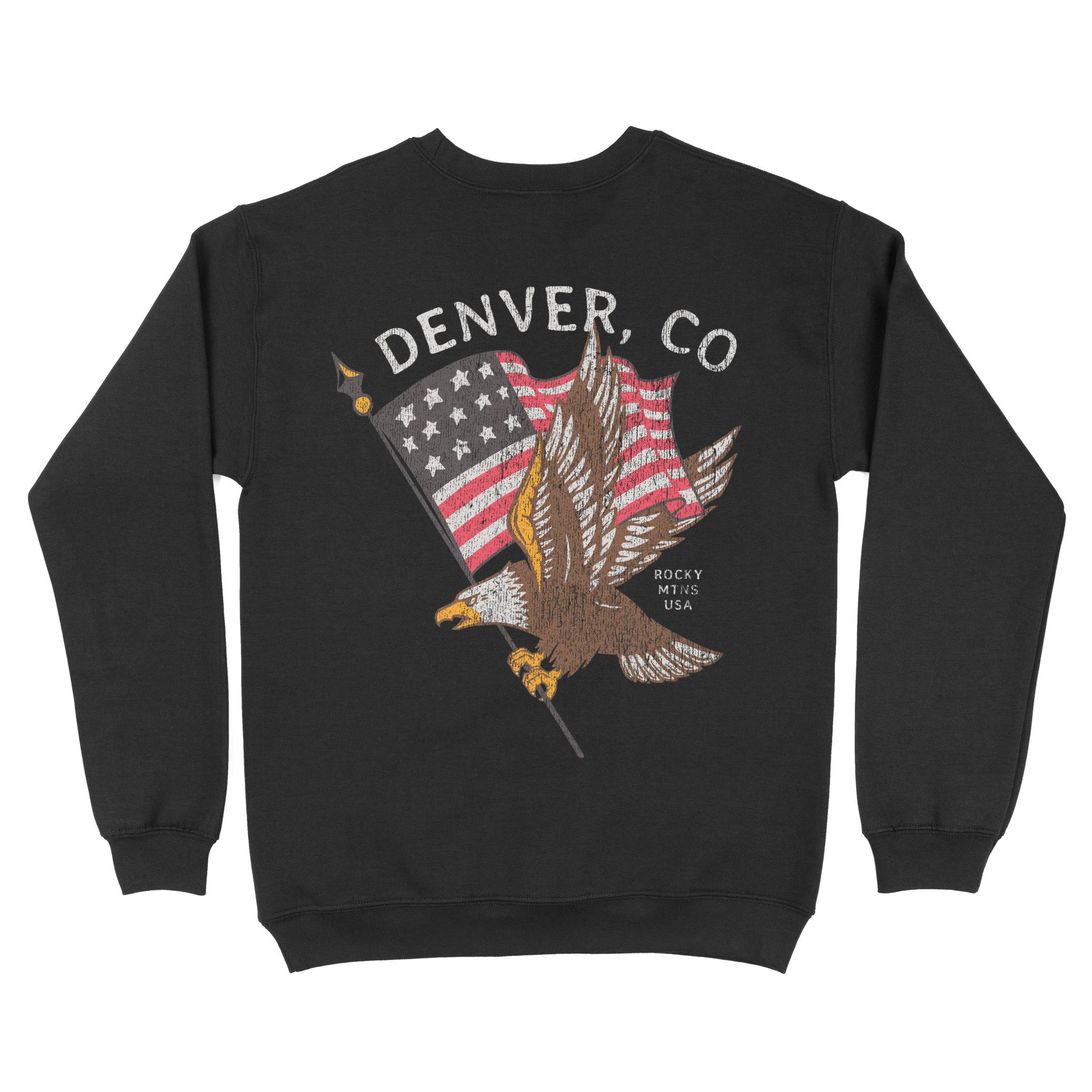 Denver Crewneck in Black - back view