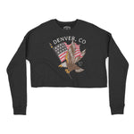 Denver Cropped Crew in Black - front view