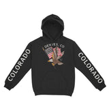 Denver Hoodie in Black - front-sleeves view