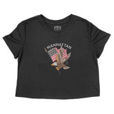 New York Cropped Tee in Black - front view