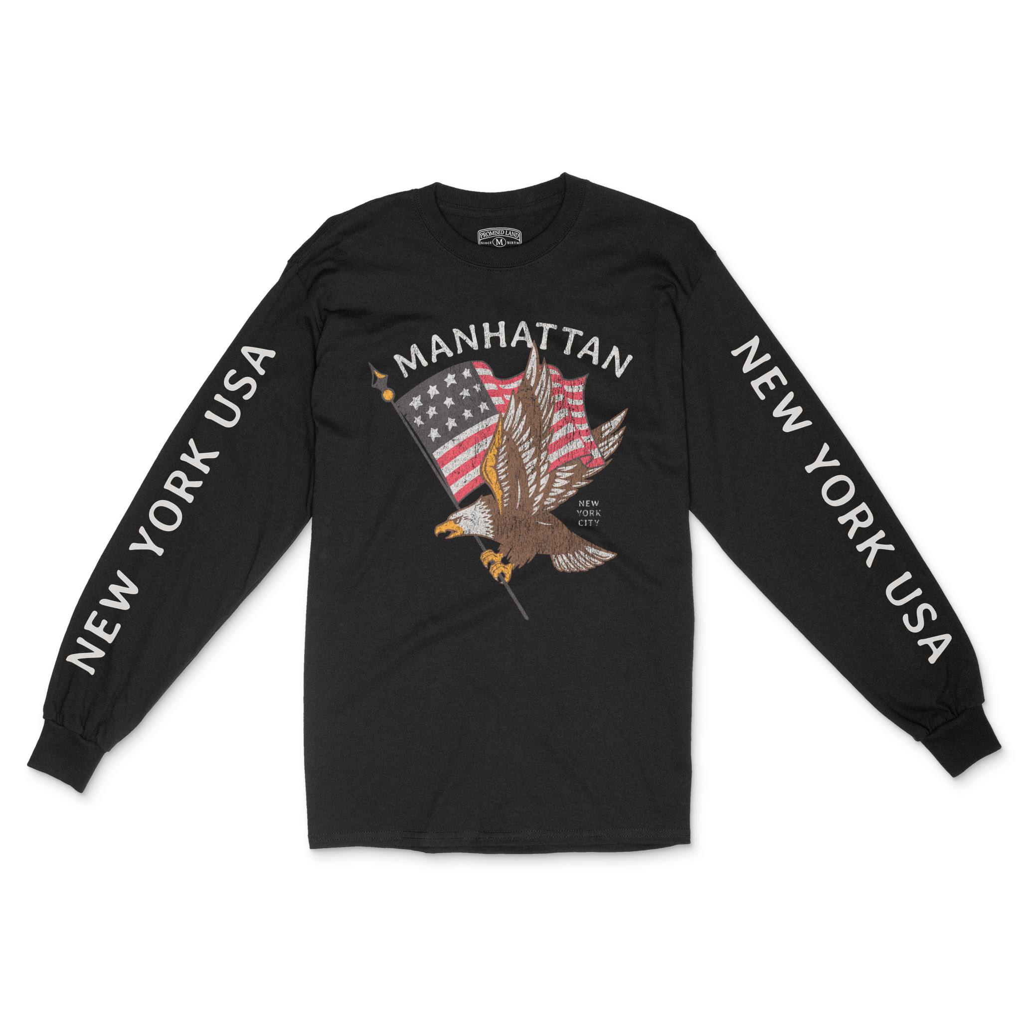 New York Longsleeve in Black - front-sleeves view