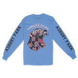 Asbury Park Panther Longsleeve in Carolina Blue - front with sleeves view