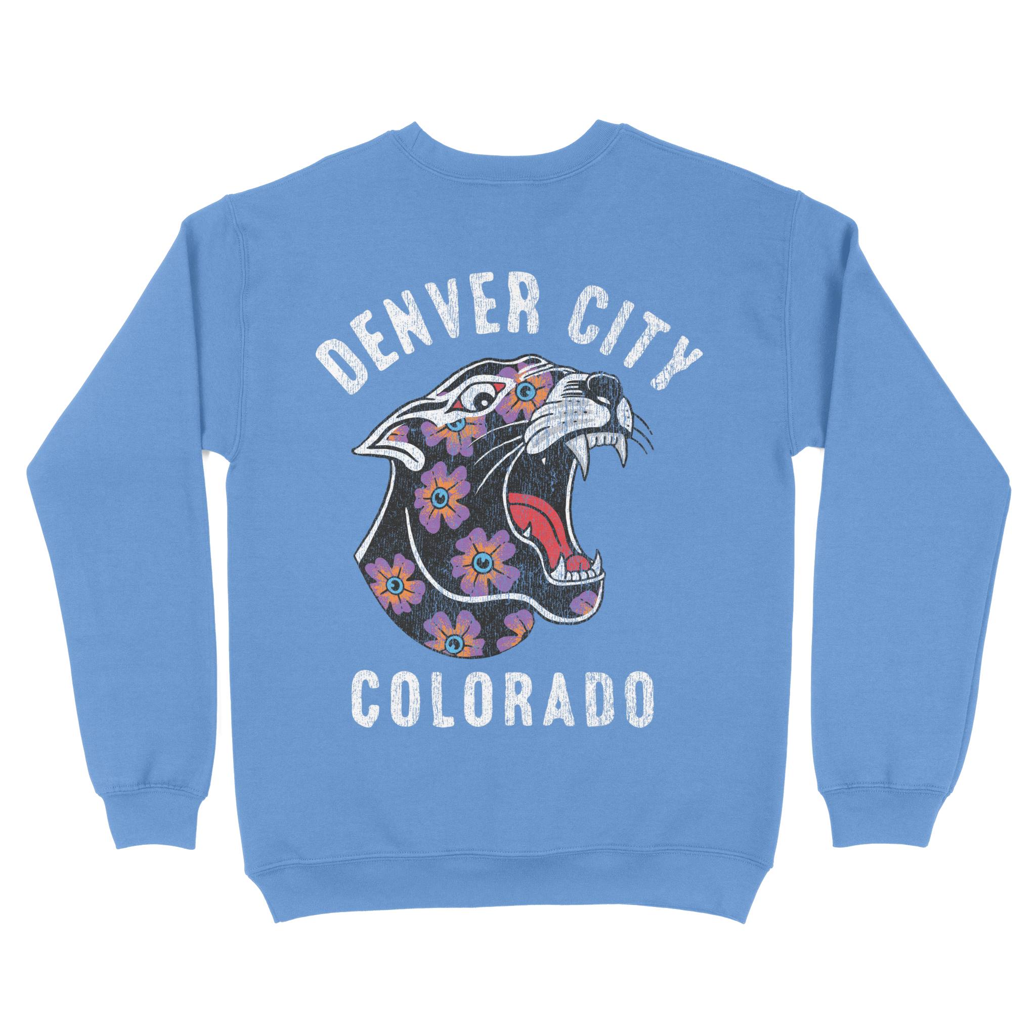 Denver Crewneck in Carolina Blue - back view