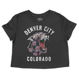 Denver Panther Cropped Tee Black front