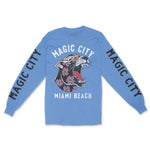 Miami Panther Longsleeve in Carolina Blue - front view with sleeves