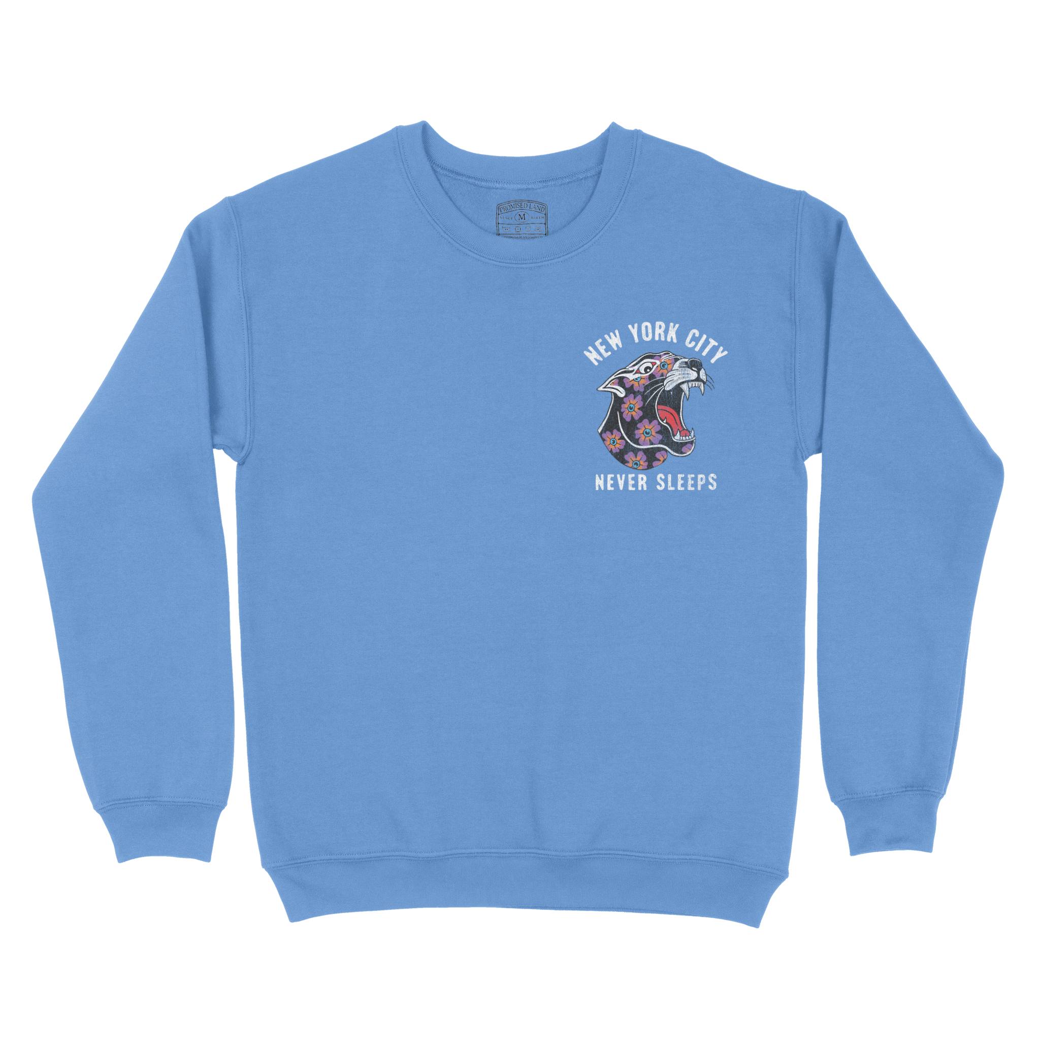 New York Crewneck in Carolina Blue - front view