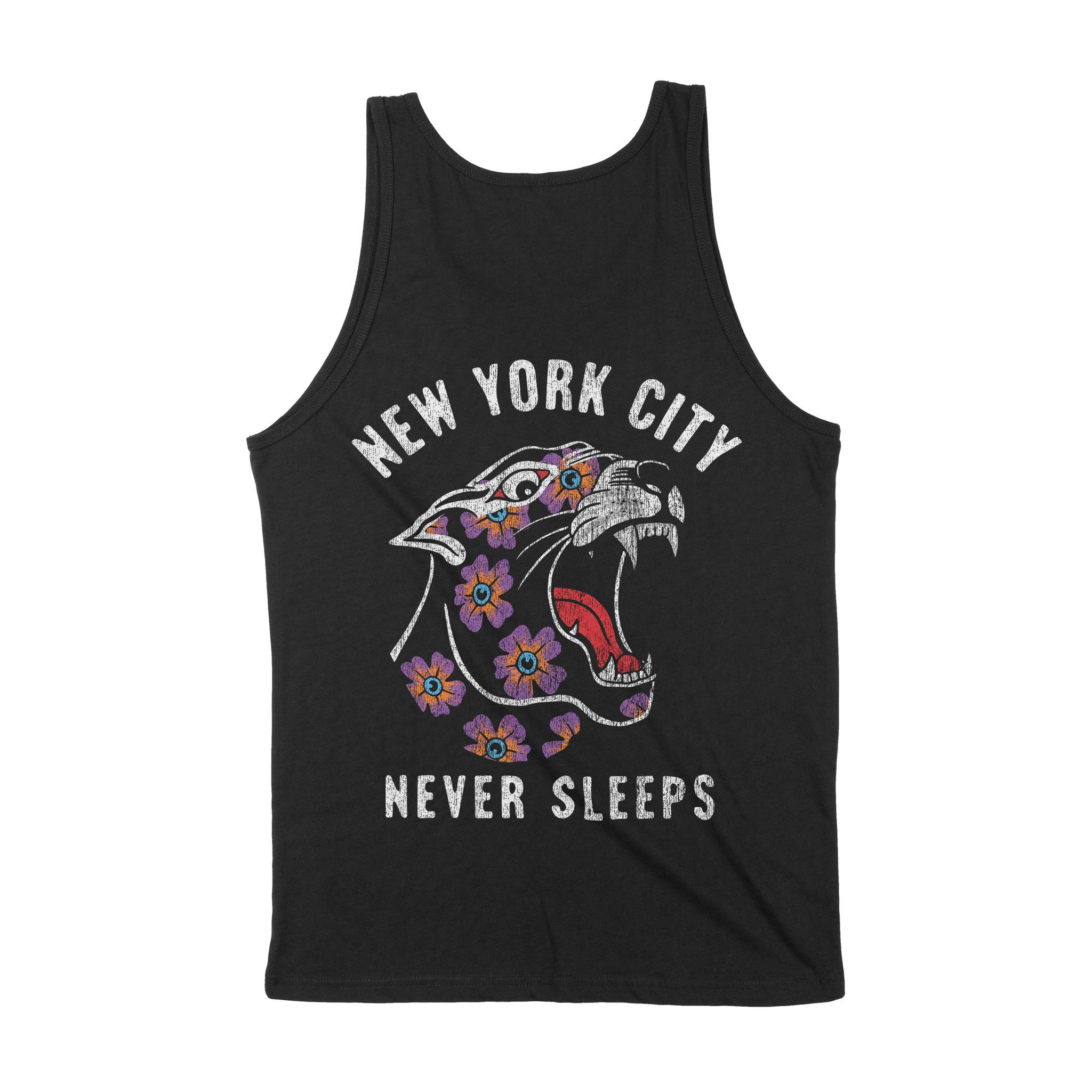 New York Panther Tank Top Black back