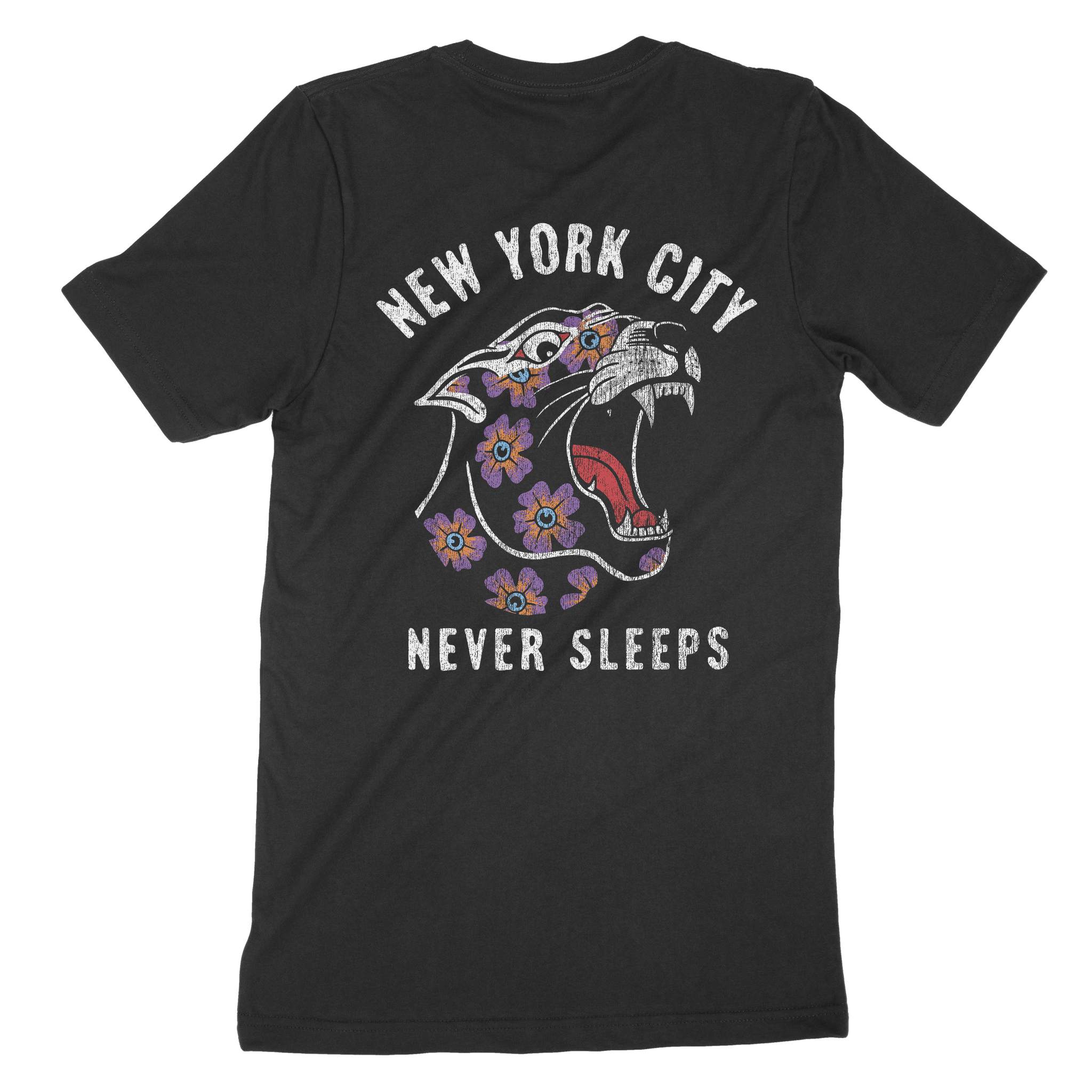 New York Panther T-Shirt Black back