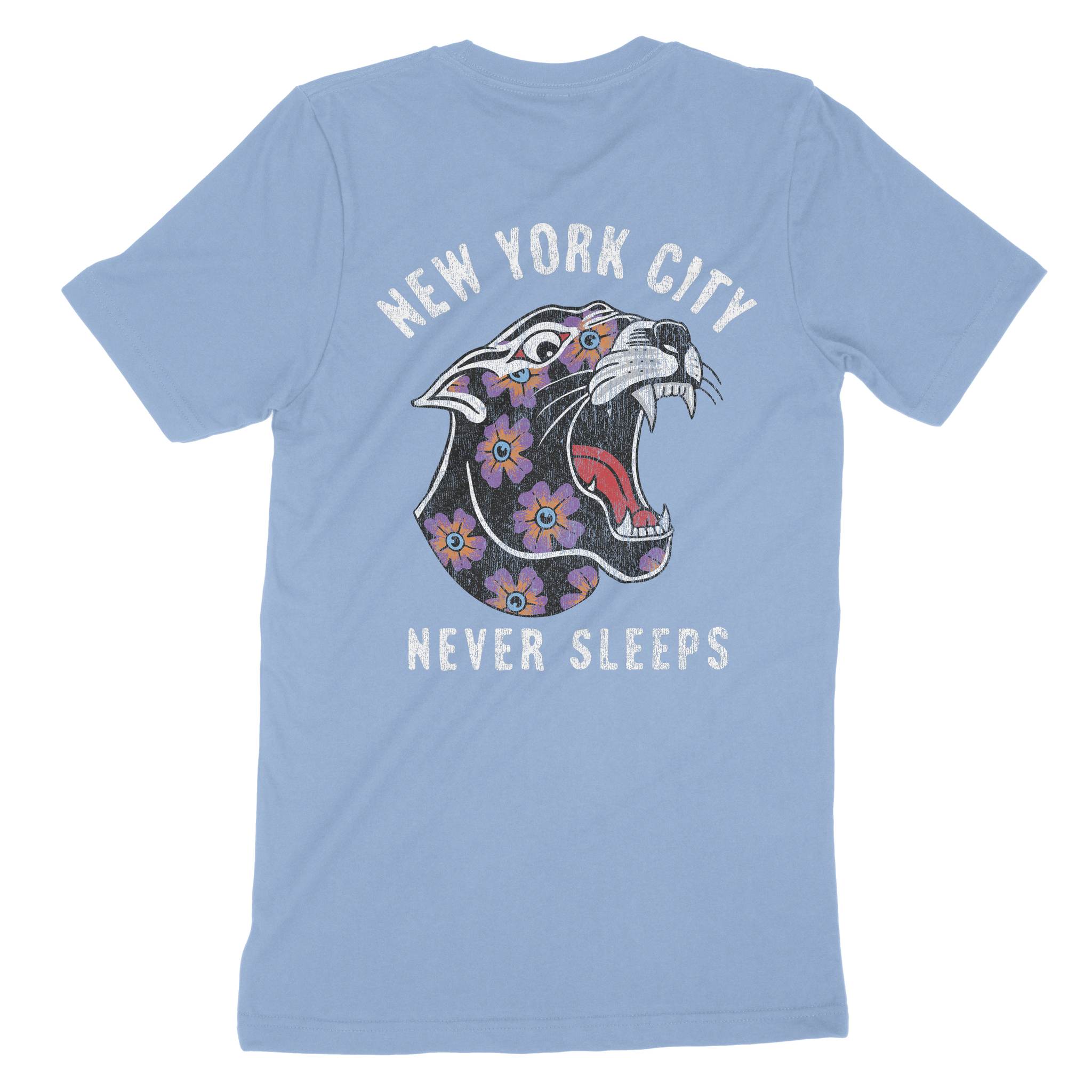 New York Panther T-Shirt Carolina_Blue back