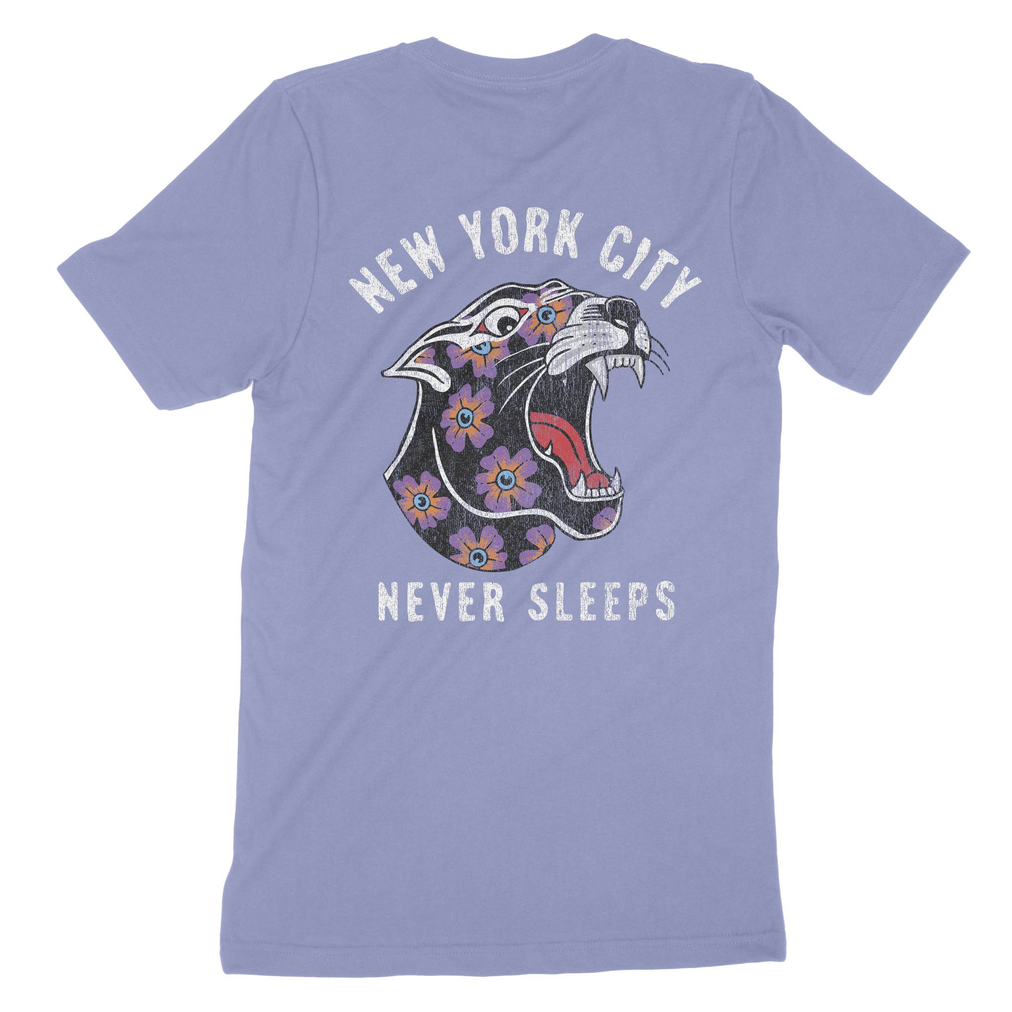New York Panther T-Shirt Lavender_Blue back