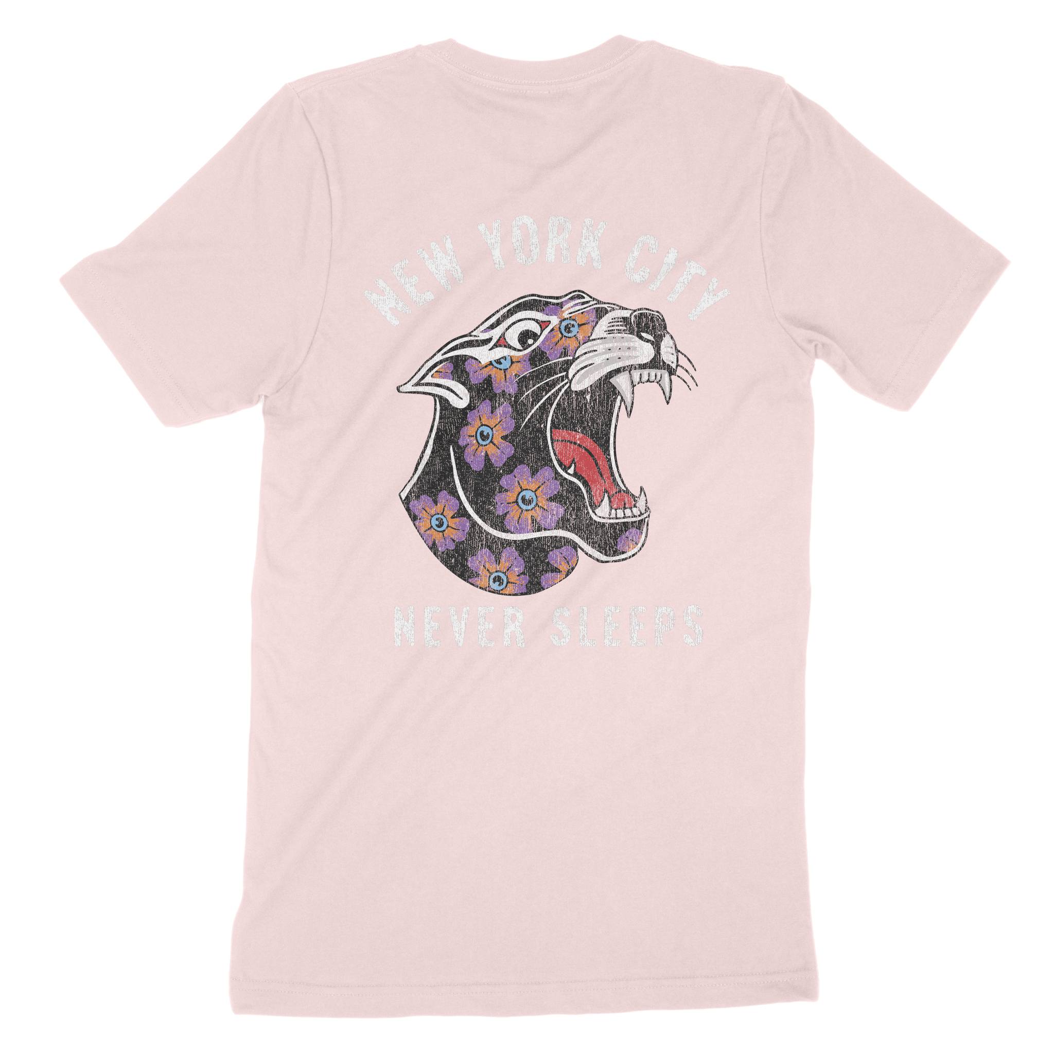 New York Panther T-Shirt Soft_Pink back