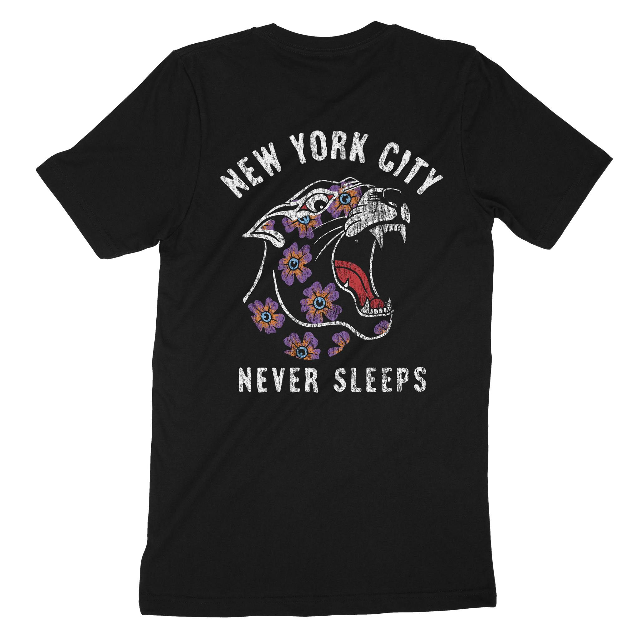 New York Panther T-Shirt Vintage_Black back