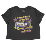 Austin Music Club Retro Cropped Tee Black front