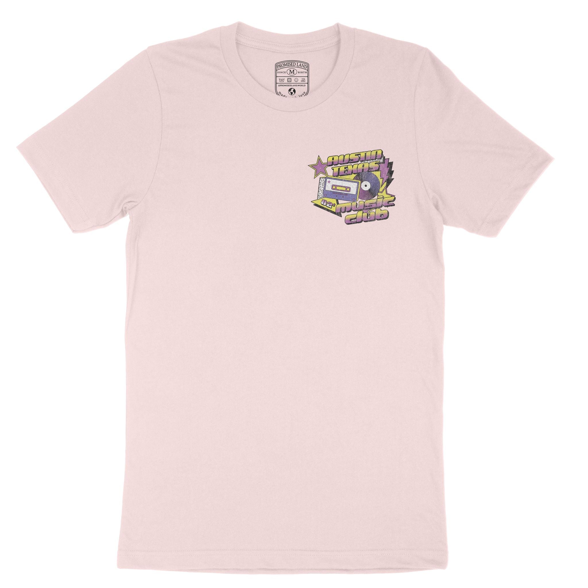 Austin Music Club Retro T-Shirt Soft Pink front