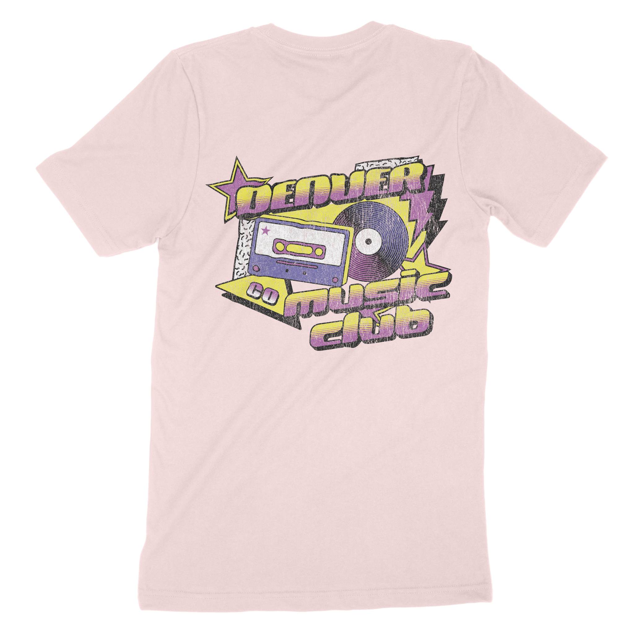 Denver Music Club Retro T-Shirt Soft Pink back