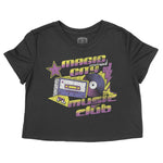 Miami Music Club Retro Cropped Tee Black front