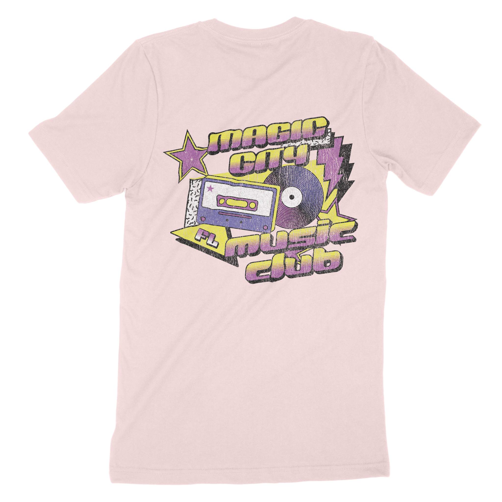 Miami Music Club Retro T-Shirt Soft Pink back