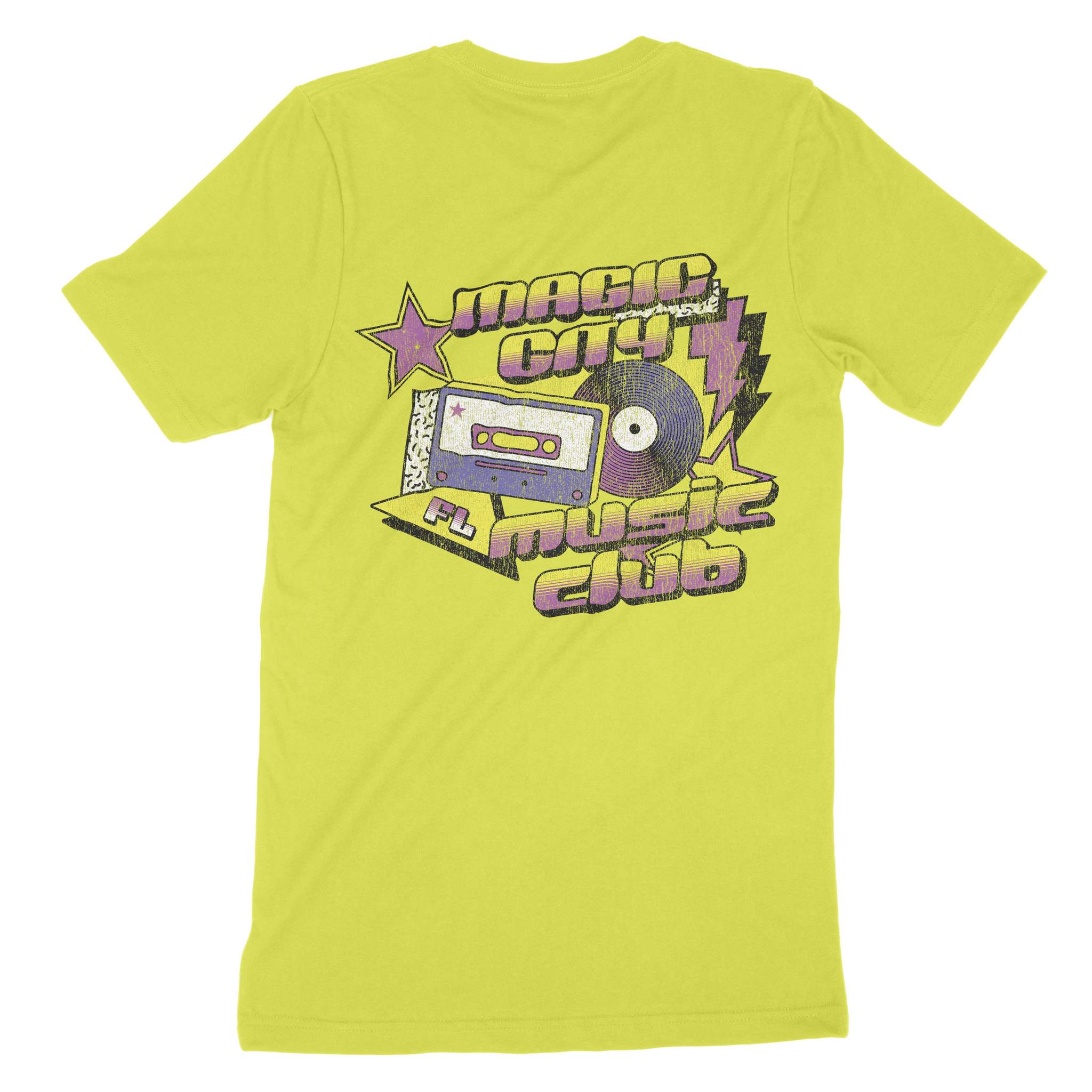 Miami Music Club Retro T-Shirt Strobe back