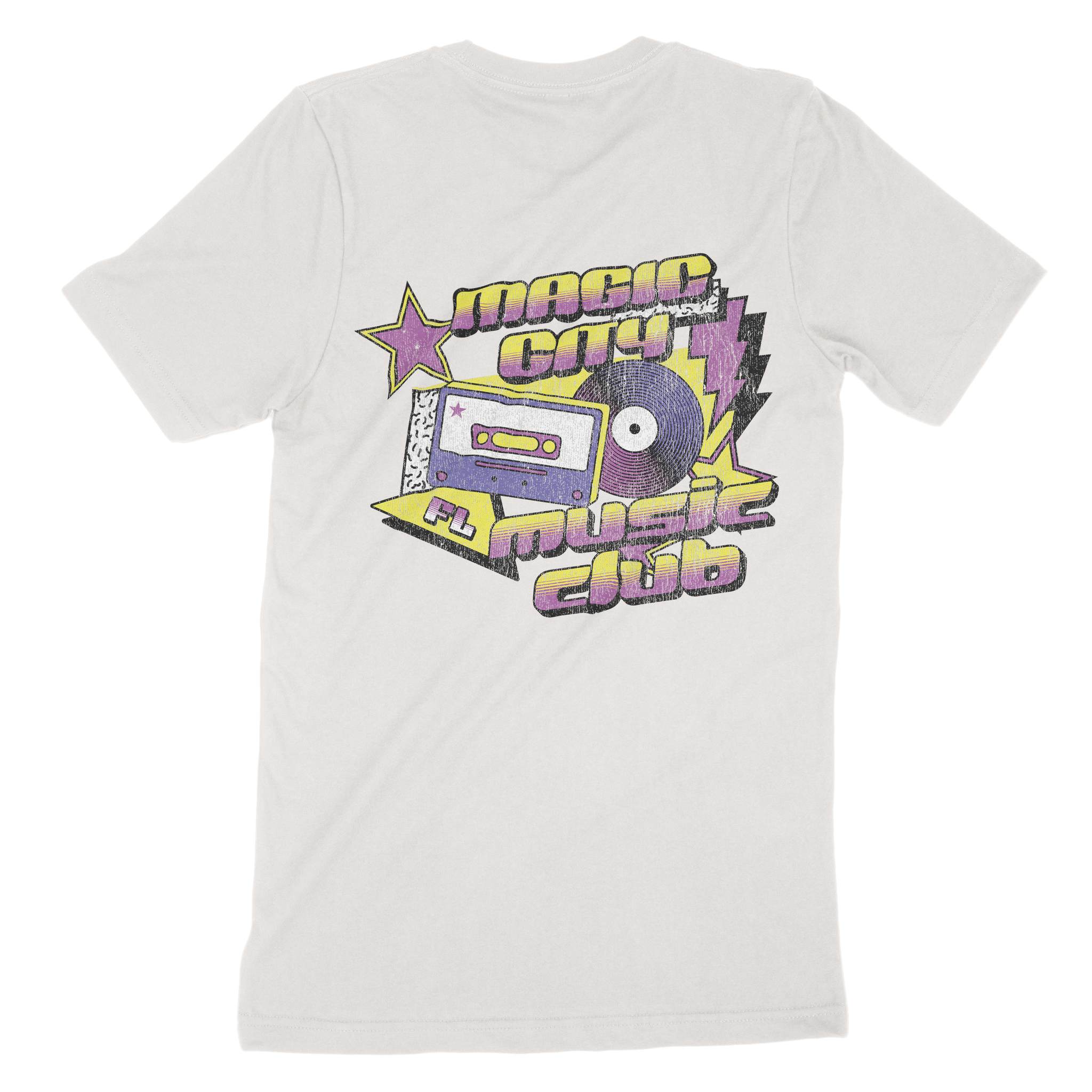 Miami Music Club Retro T-Shirt Vintage White back