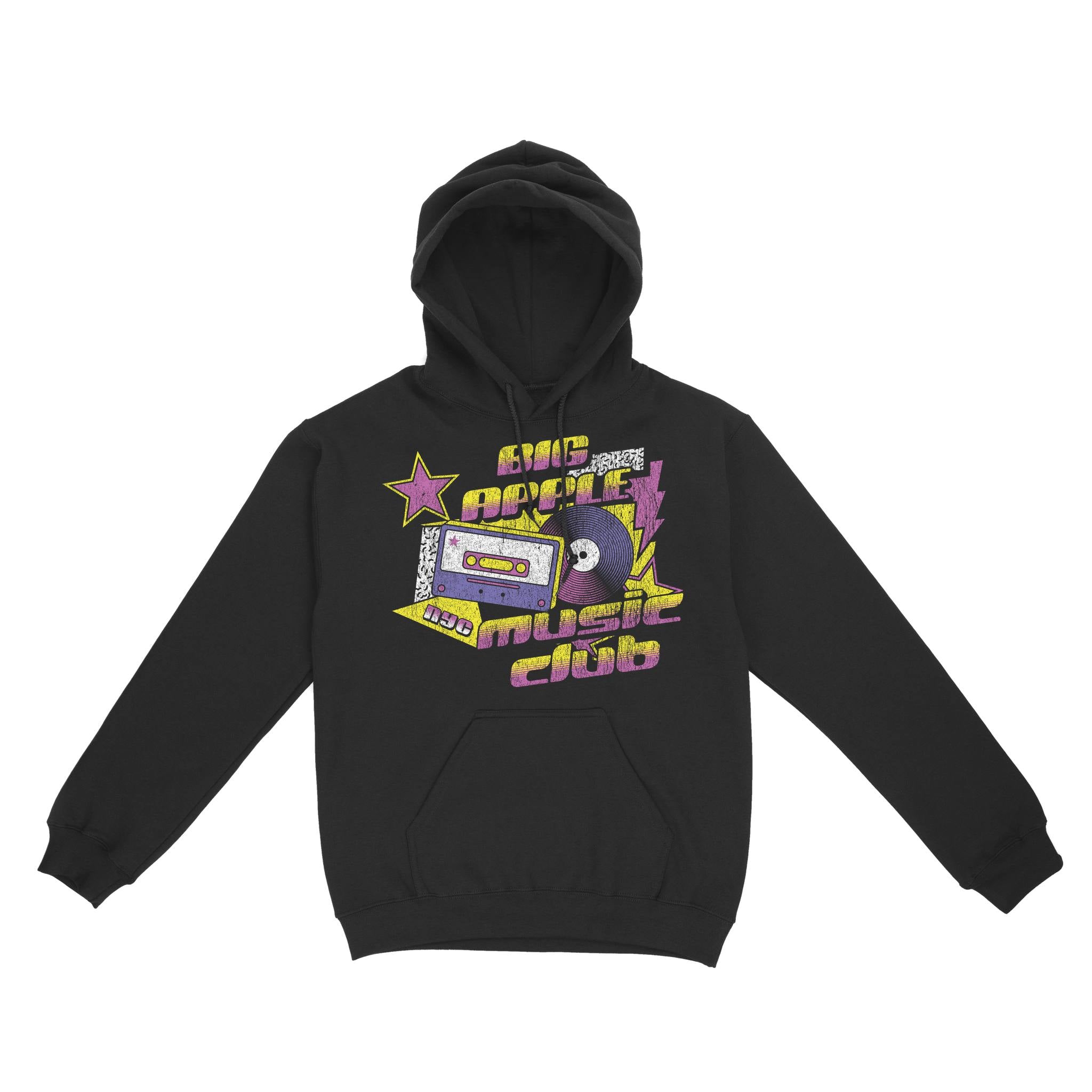 New York Hoodie in Black - front view