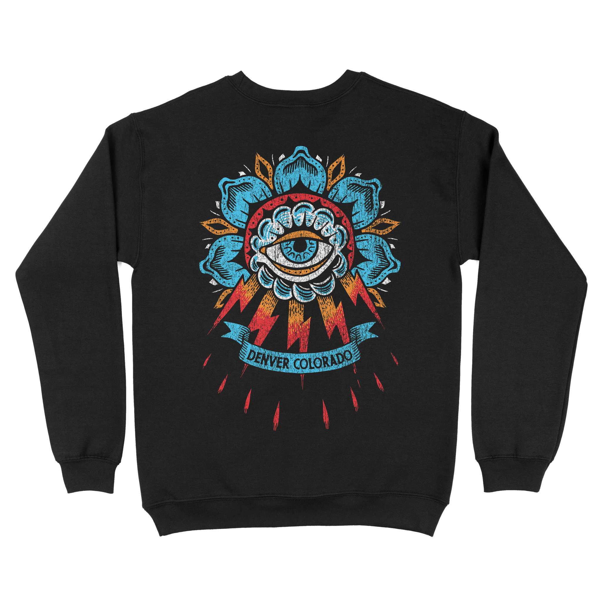 Denver Tattoo Eye Crewneck Black back