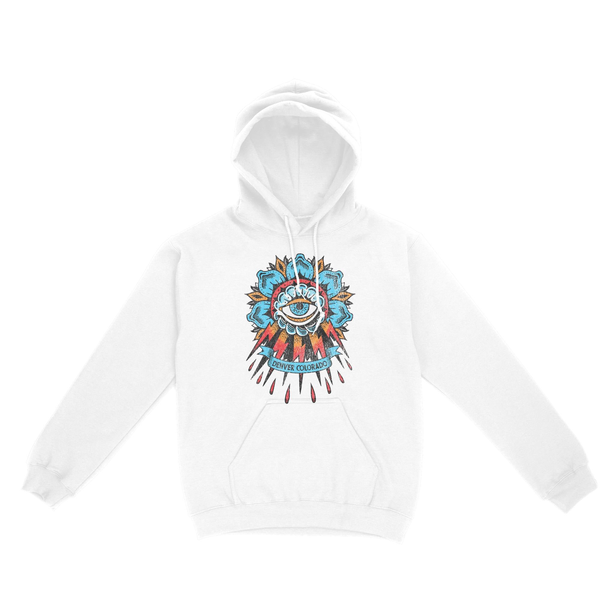 Denver Hoodie in White - front view