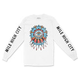 Denver Longsleeve in White - front-sleeves view