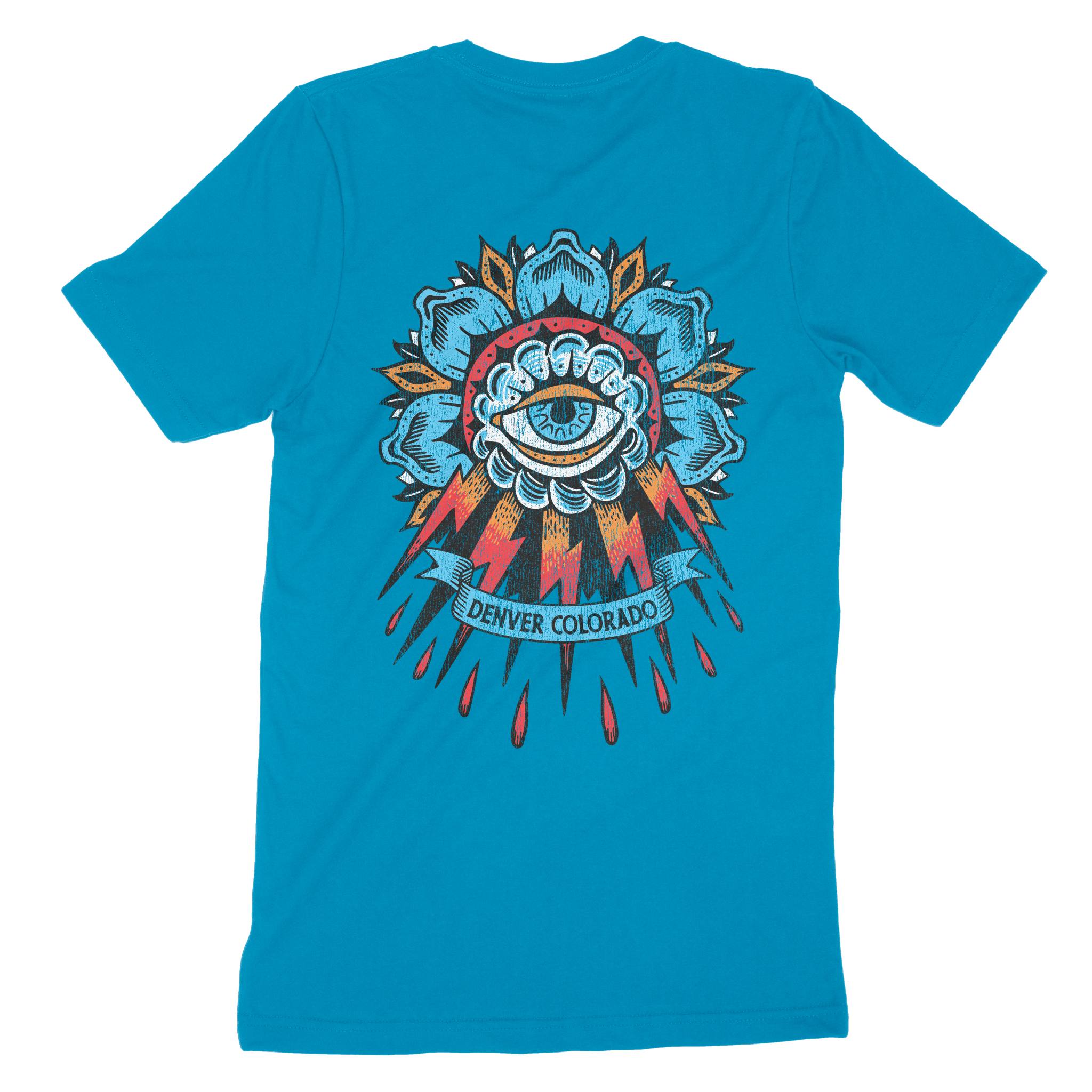 Denver T-Shirt in Electric Blue - back view