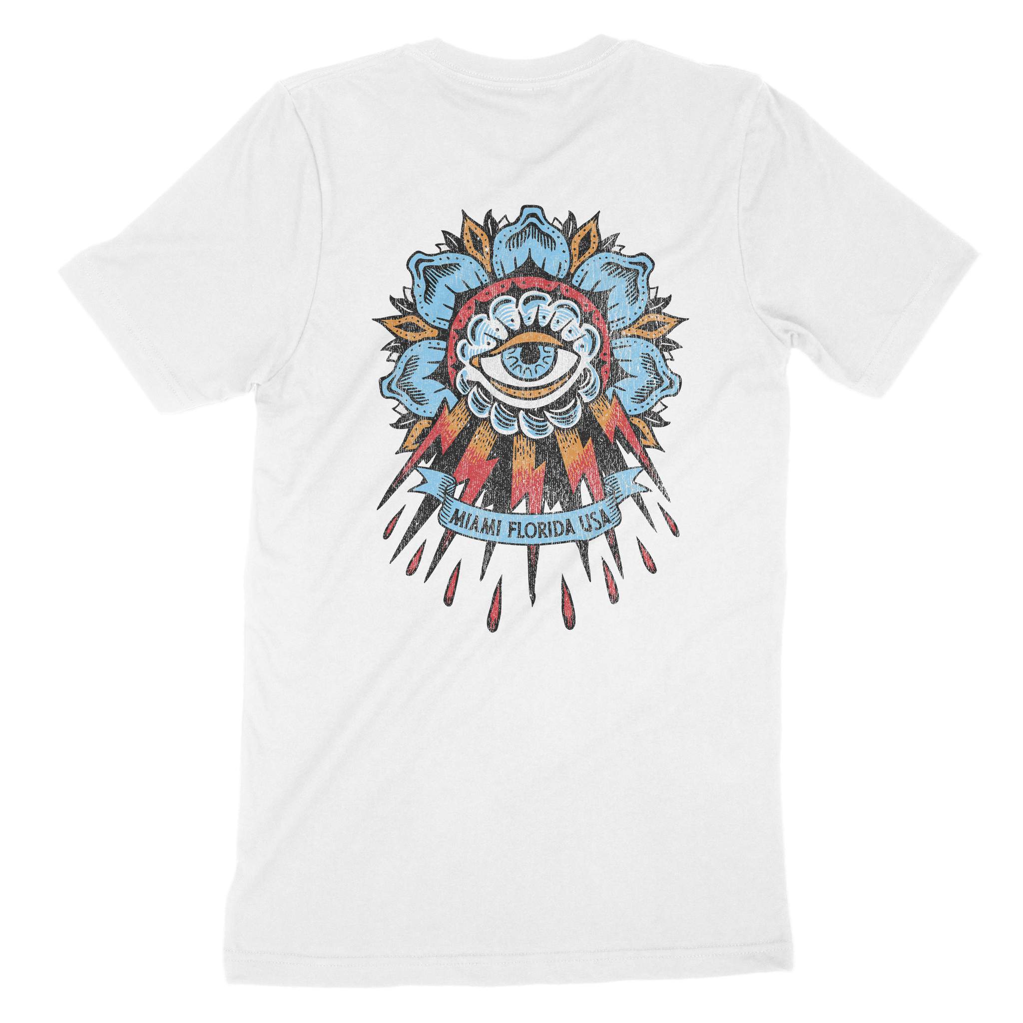 Miami Tattoo Eye T-Shirt White back
