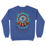 New York Tattoo Eye Crewneck Heather_Deep_Royal back