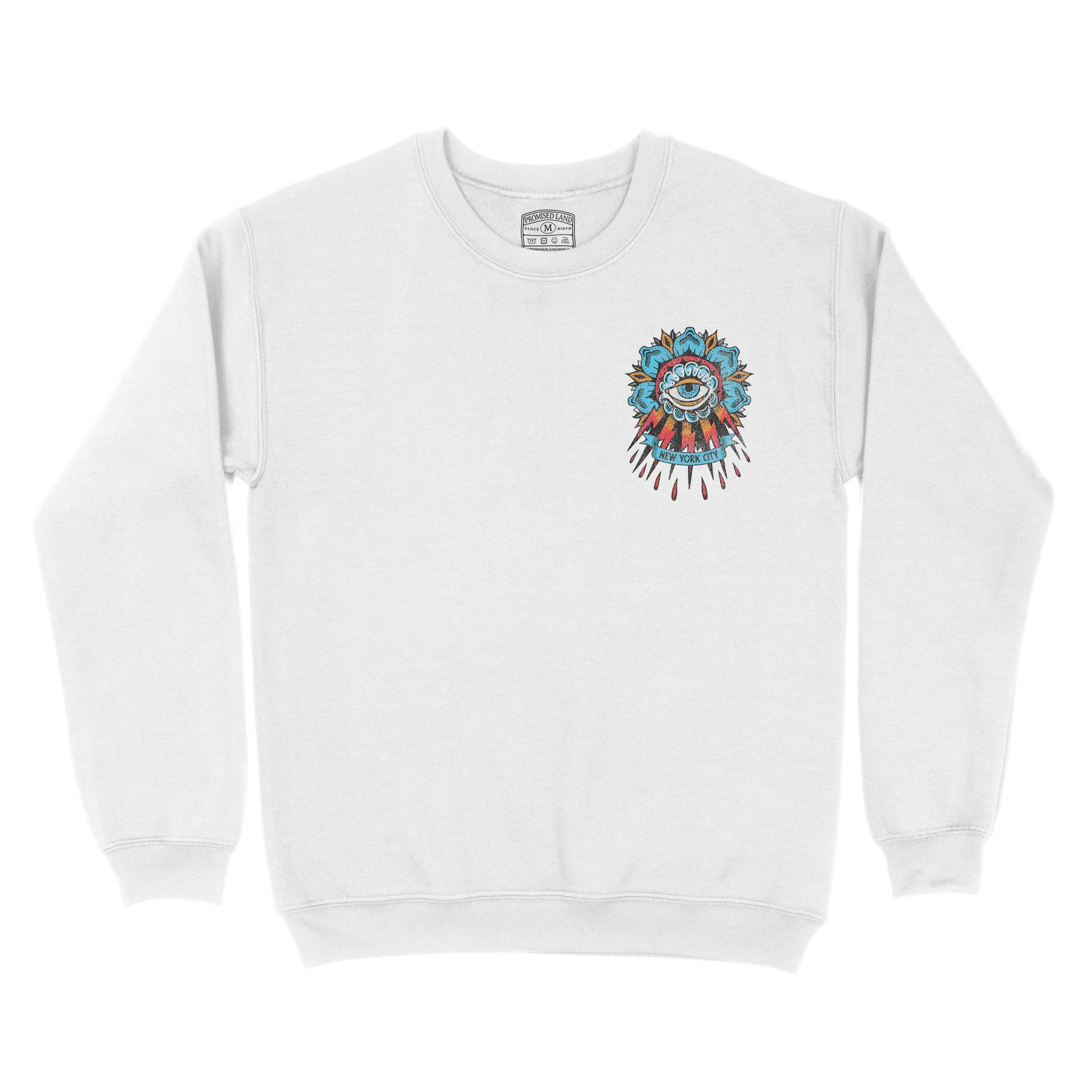 New York Tattoo Eye Crewneck White front