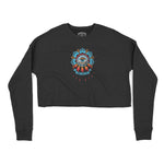 New York Cropped Crew in Black - front view
