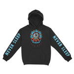 New York Hoodie in Black - front-sleeves view