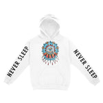 New York Hoodie in White - front-sleeves view