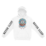 New York Hoodie in White - front-sleeves view