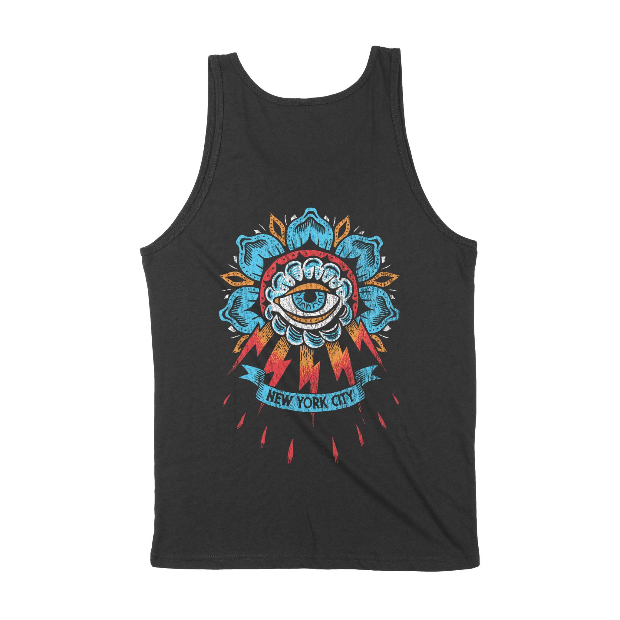 New York Tank Top in Black - back view