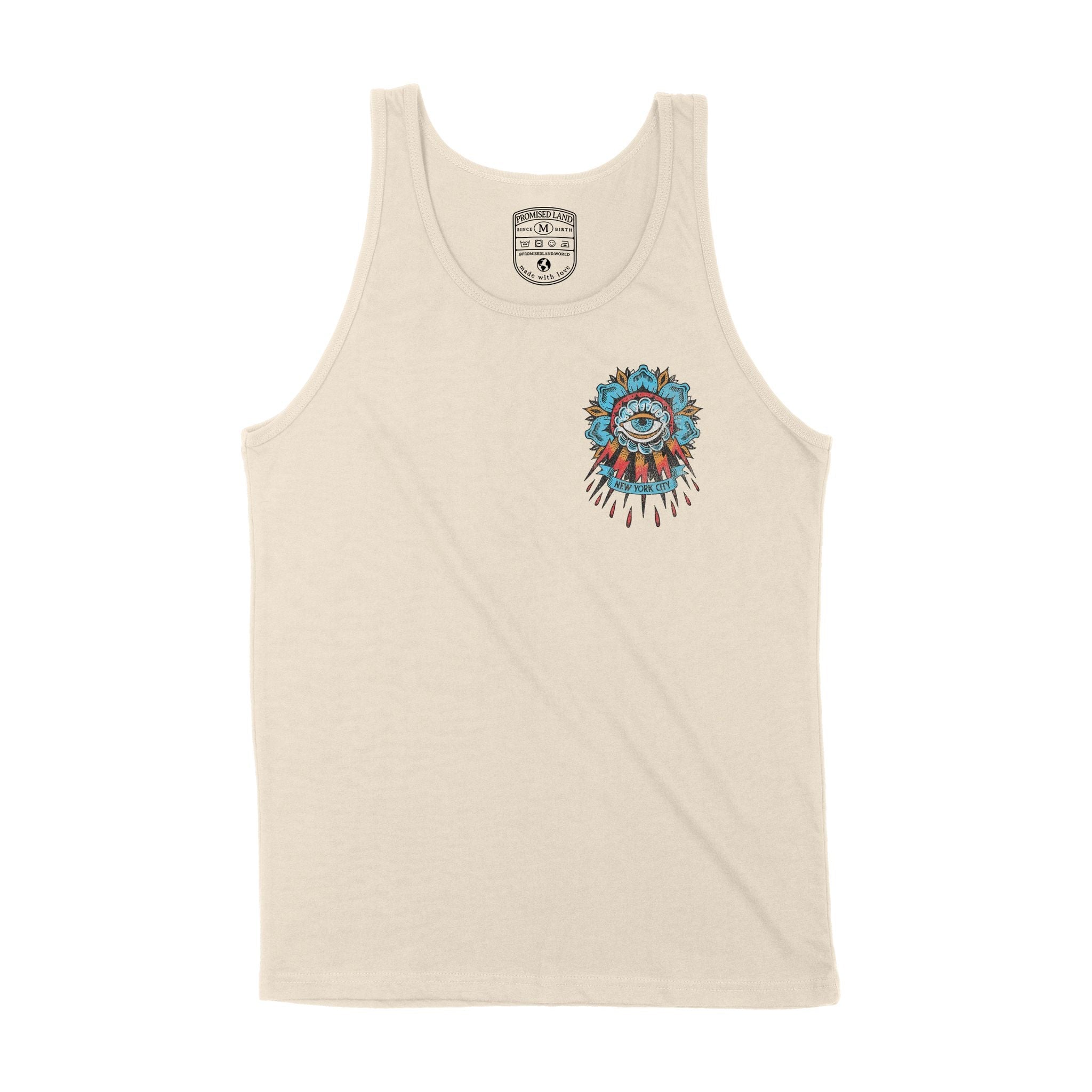 New York Tattoo Eye Tank Top Natural front