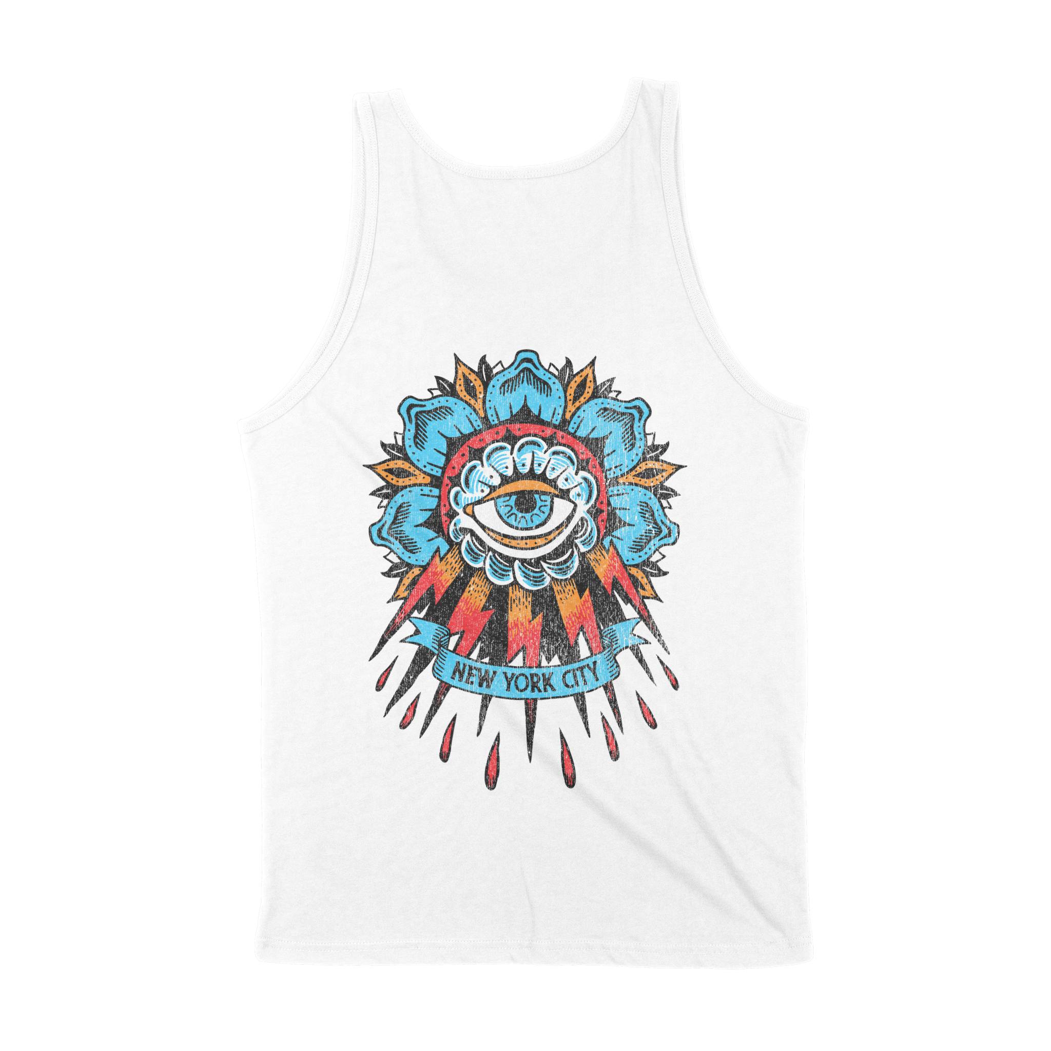 New York Tank Top in White - back view