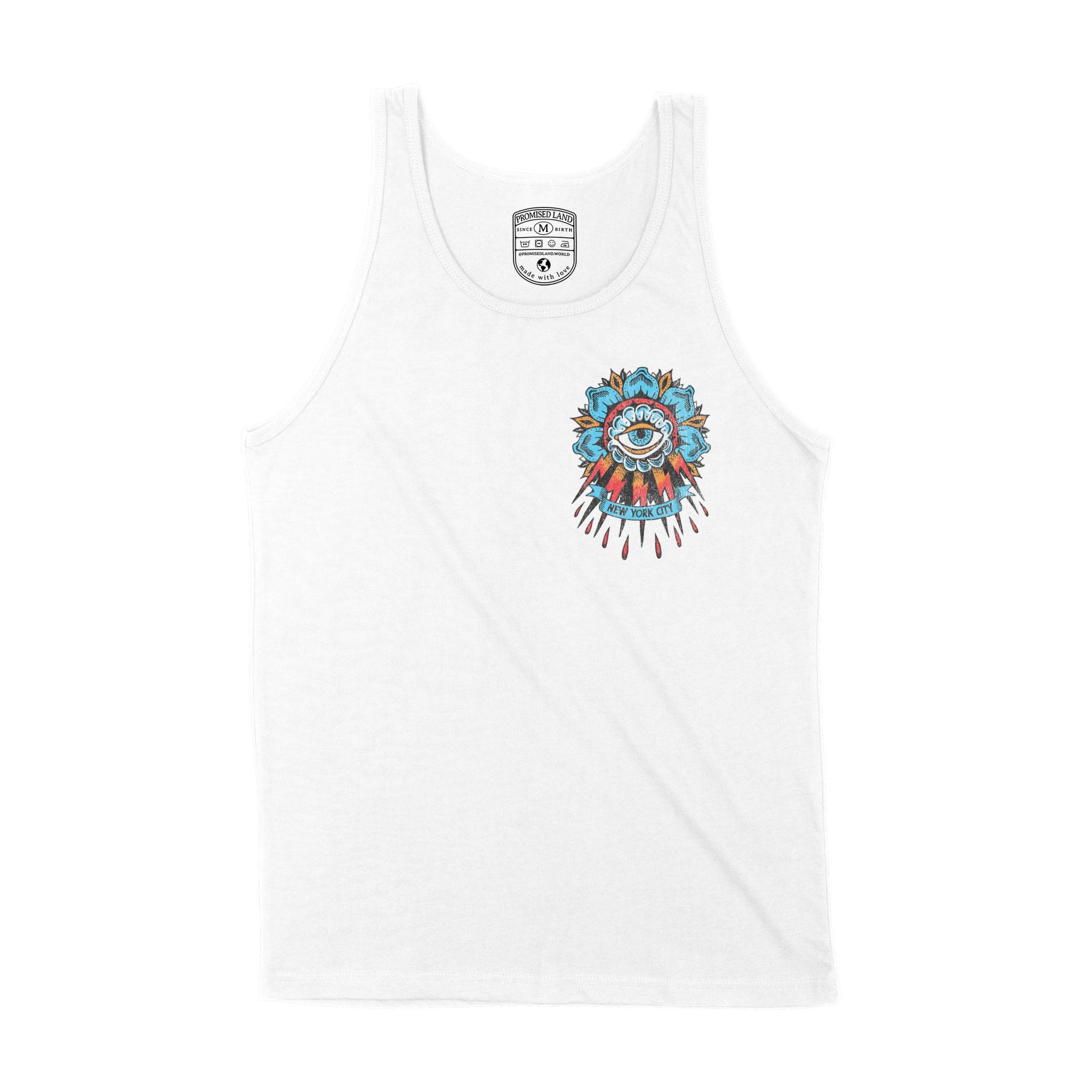 New York Tank Top in White - front view