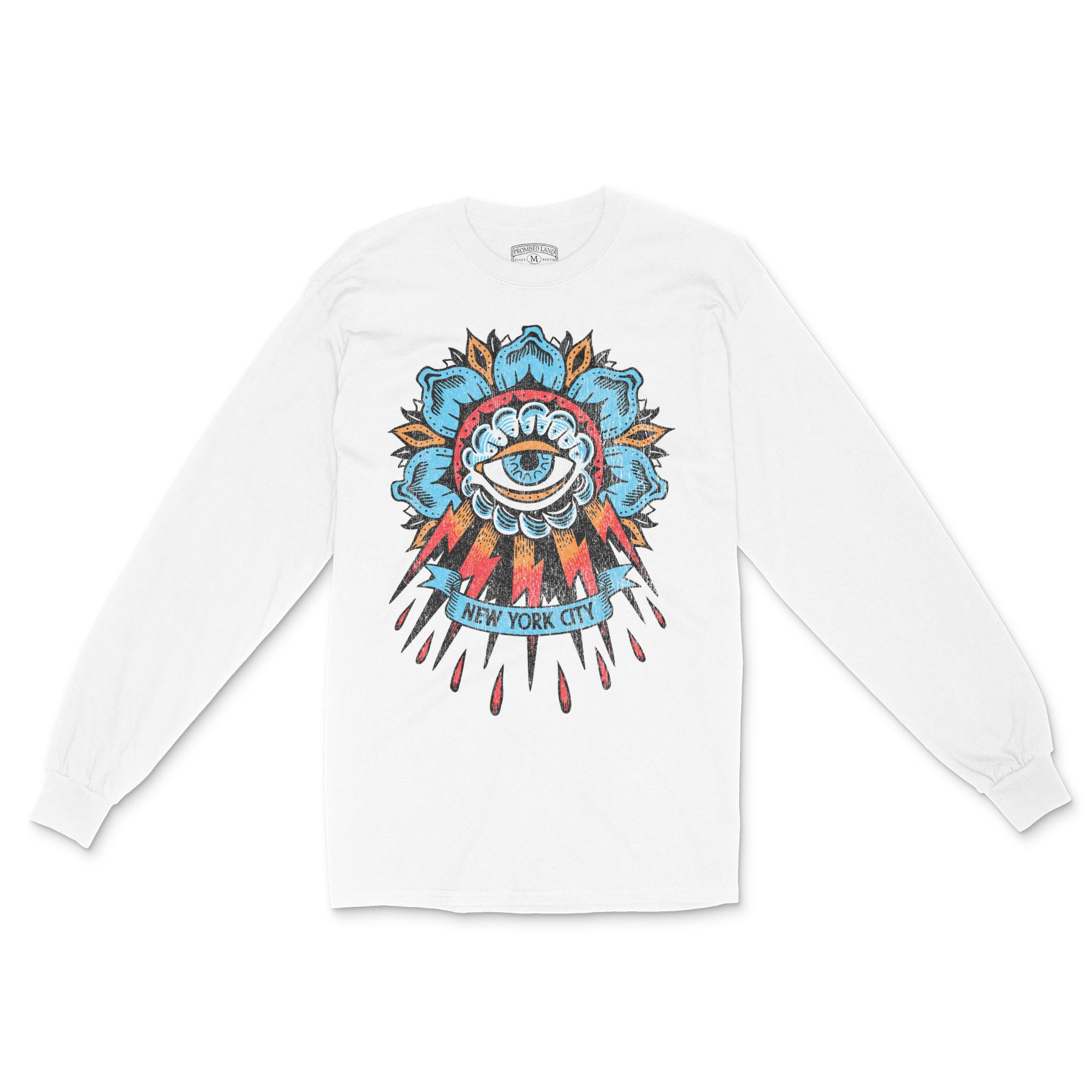New York Longsleeve in White - front view