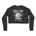 Asbury Park Americana Eagle Cropped Crew in Black - front view