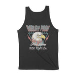 Asbury Park Americana Eagle Tank Top in Black - back view