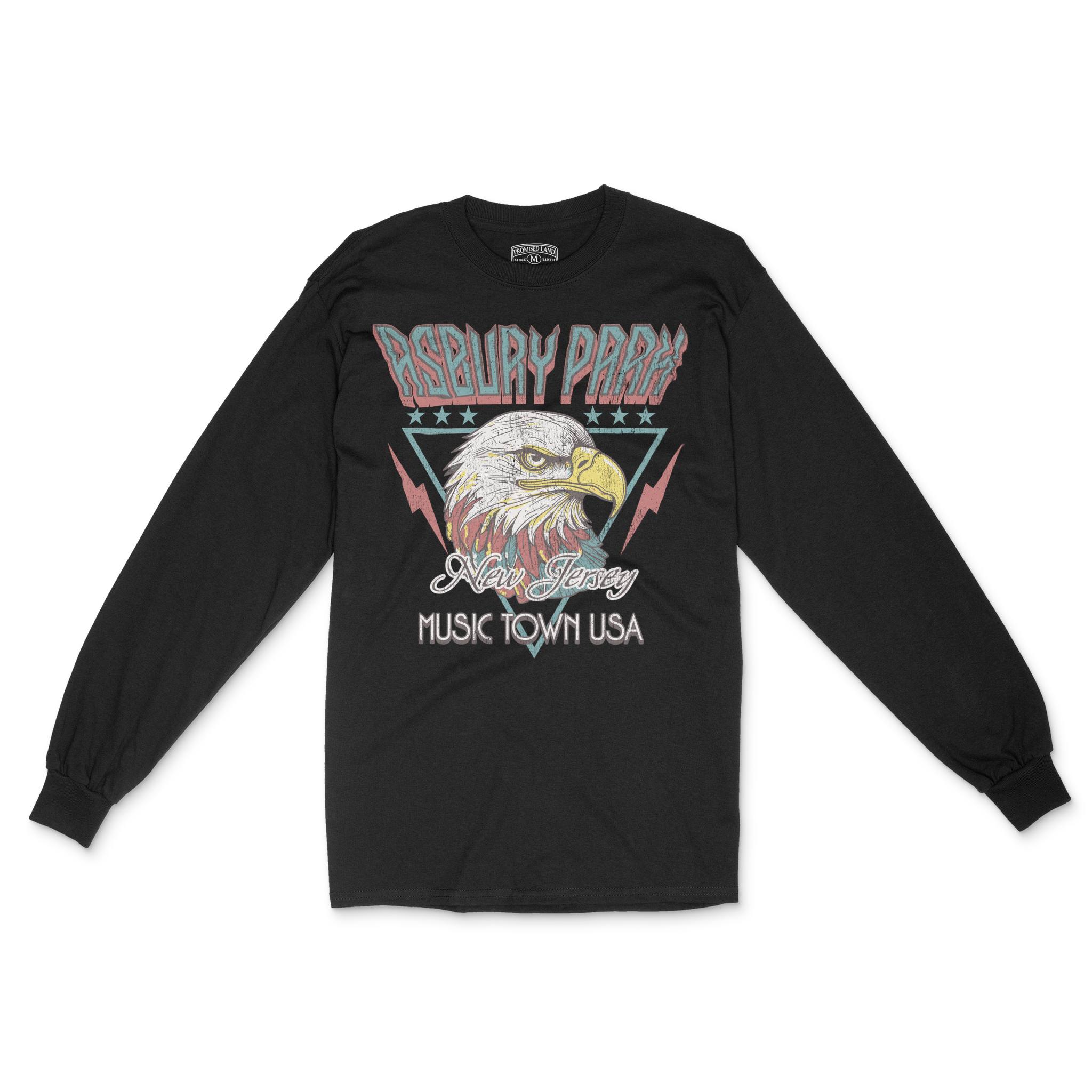 Asbury Park Americana Eagle Longsleeve in Black - front view