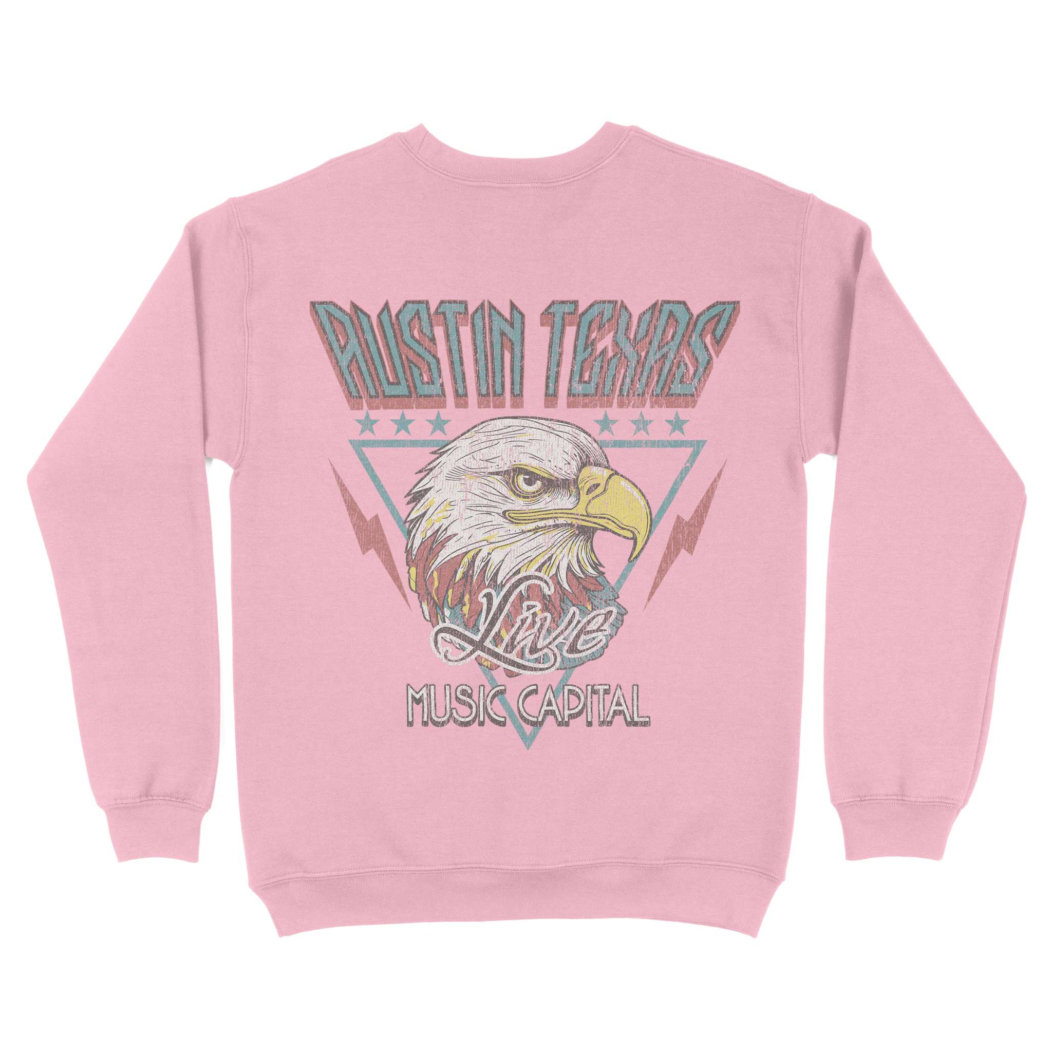 Austin Americana Eagle Crewneck Light Pink back