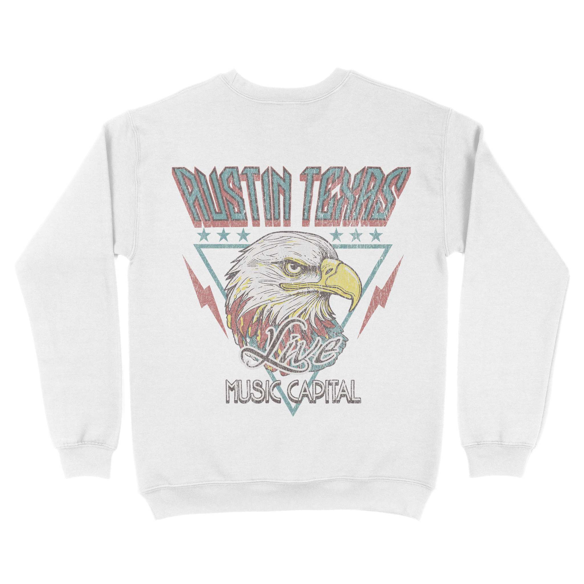 Austin Americana Eagle Crewneck White back