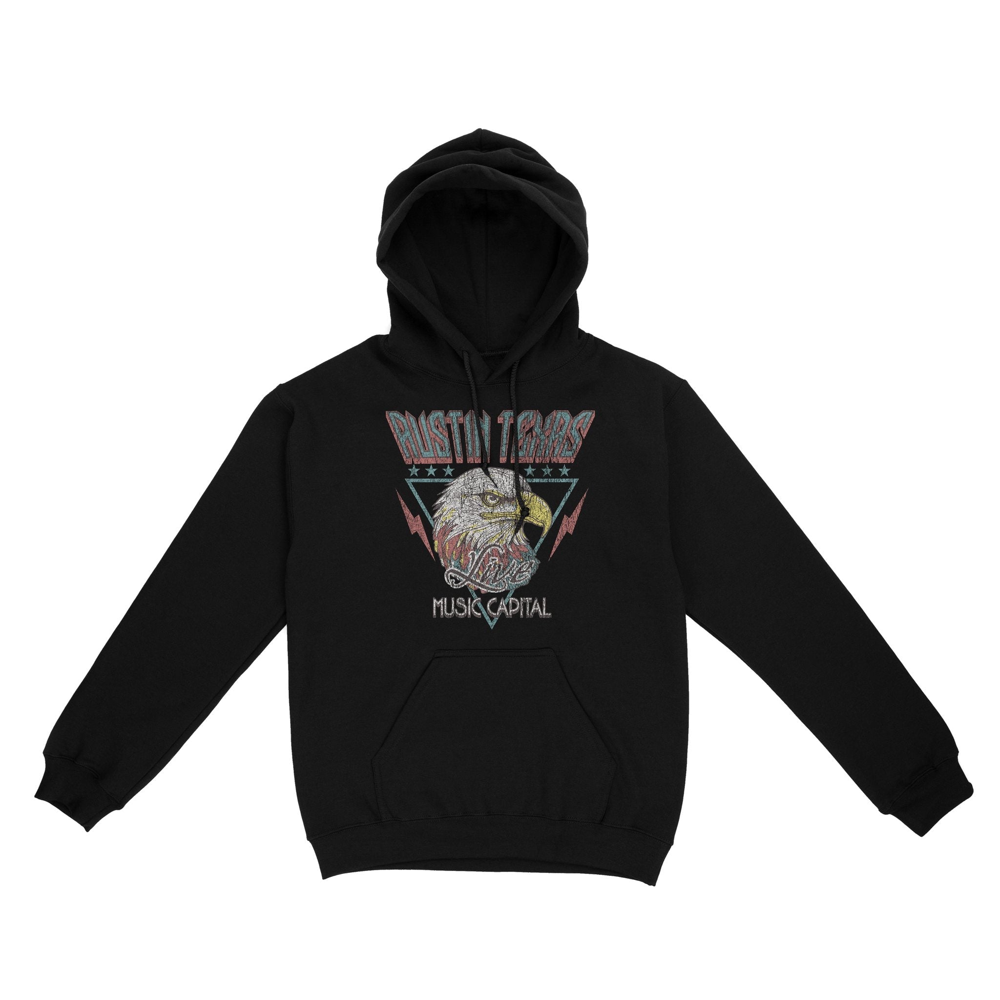 Austin Americana Eagle Hoodie Black front