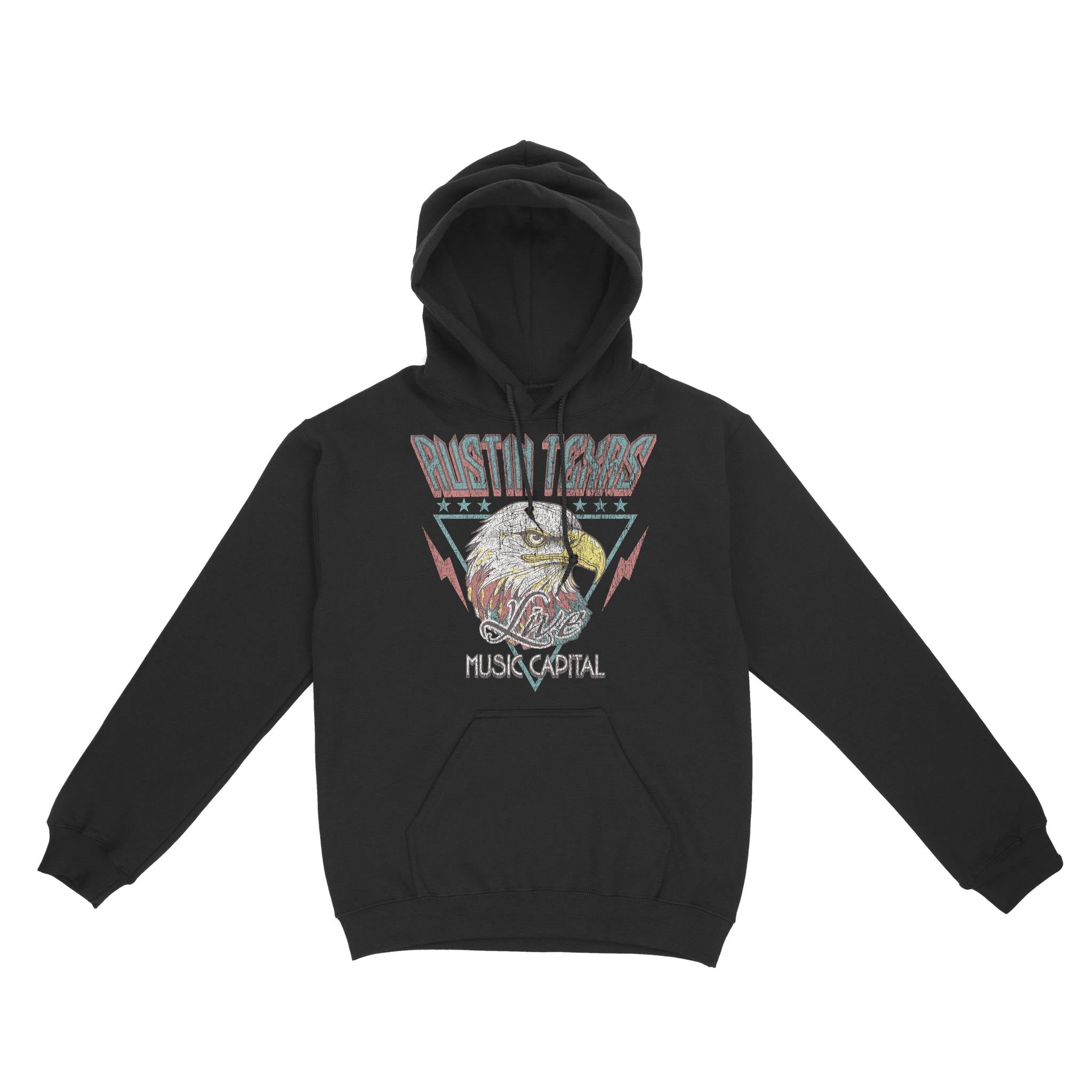 Austin Hoodie in Black - front view