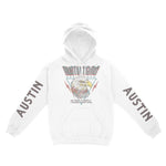 Austin Hoodie in White - front-sleeves view