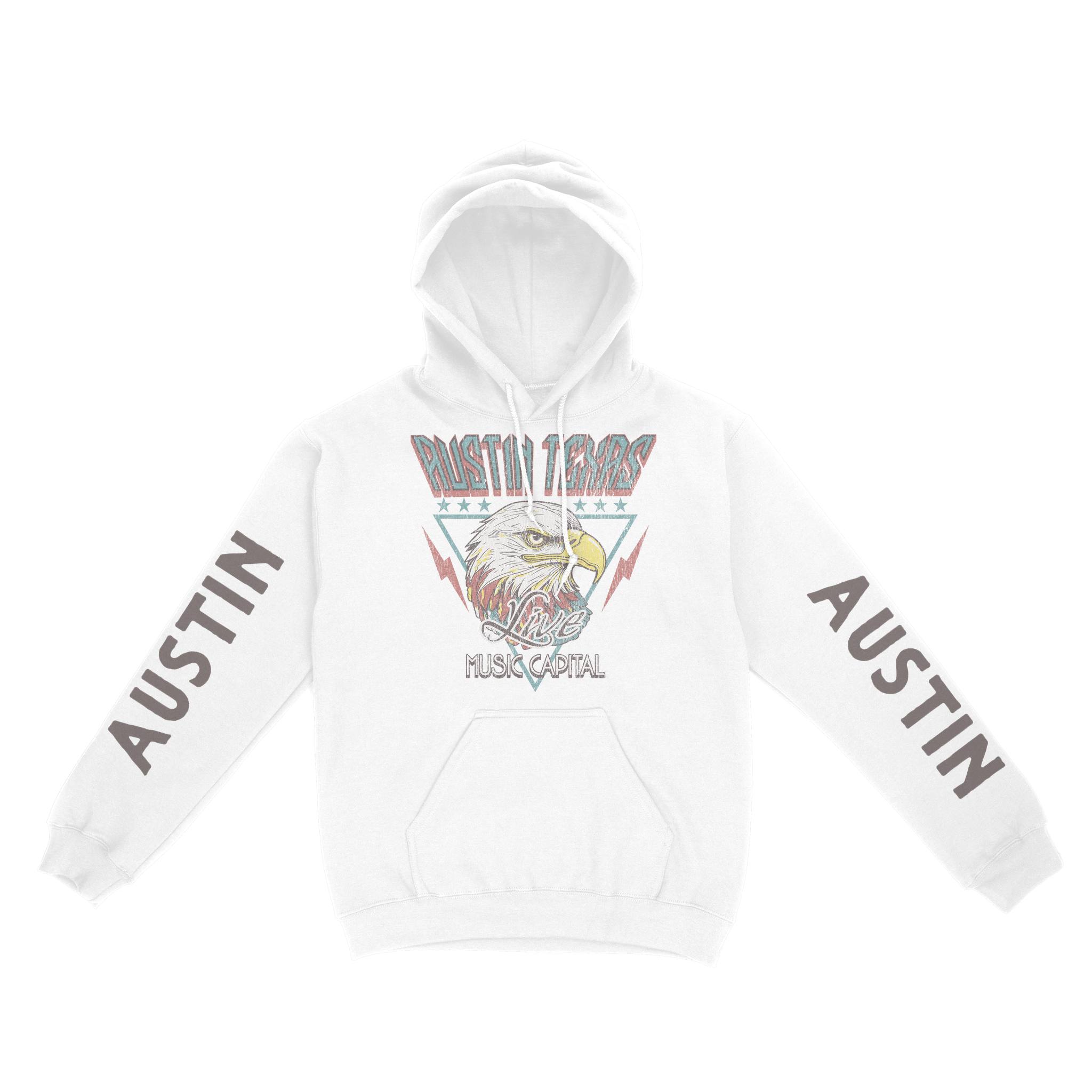 Austin Hoodie in White - front-sleeves view